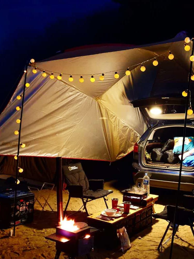 タープ 車連結型広域日除けタープ遮光仕様