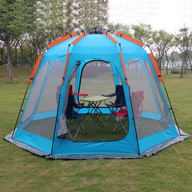 タープ 六角形大型メッシュスクリーンタープテント