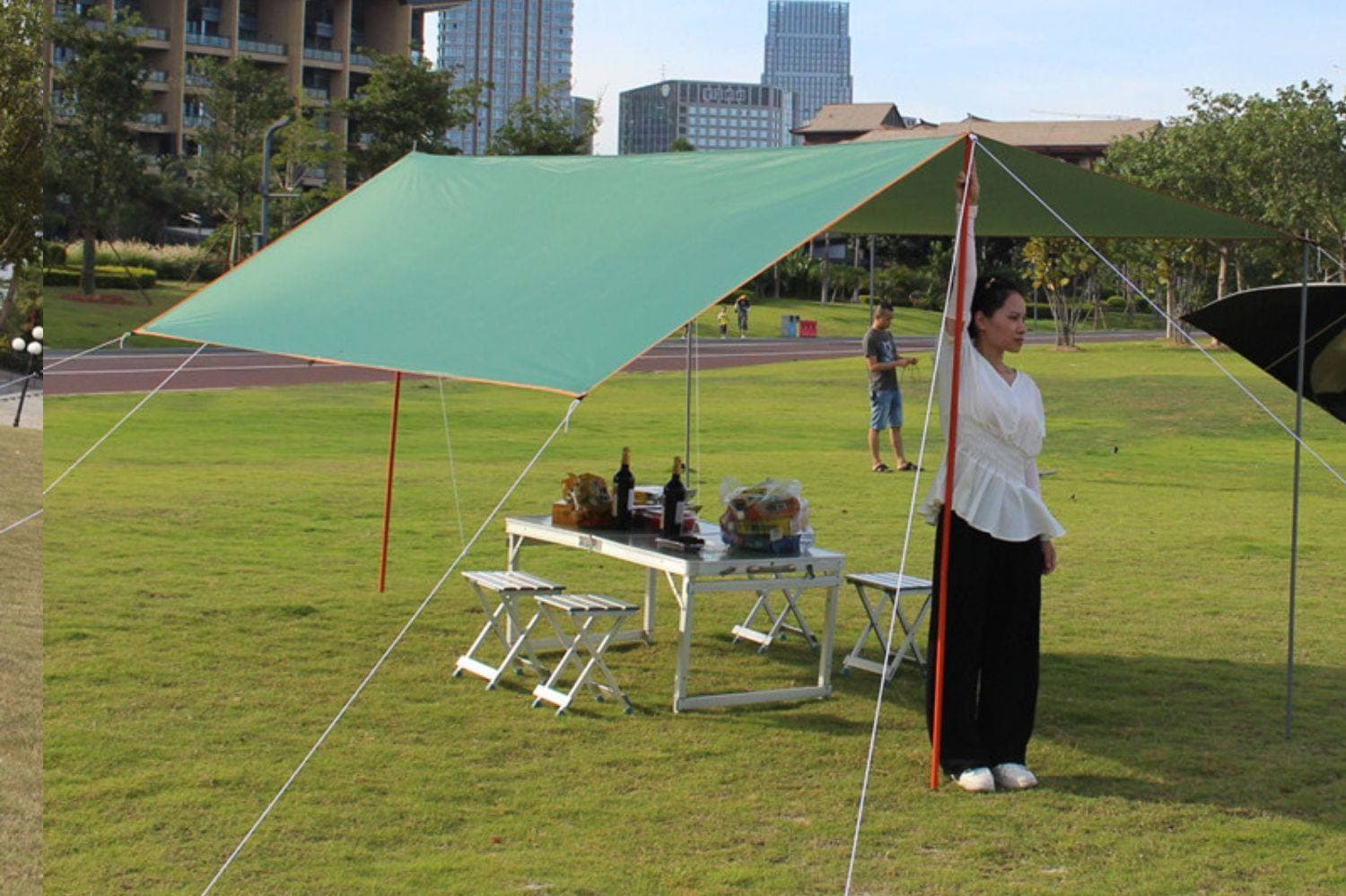 タープ 大型六角形防水タープ 家族用日除け雨除けシェード